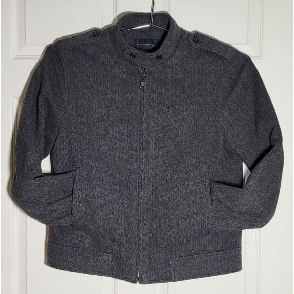 Banana Republic Men's Large‎ Wool Blend Coat Dark Gray Pockets Pre-Owned - Picture 1 of 11